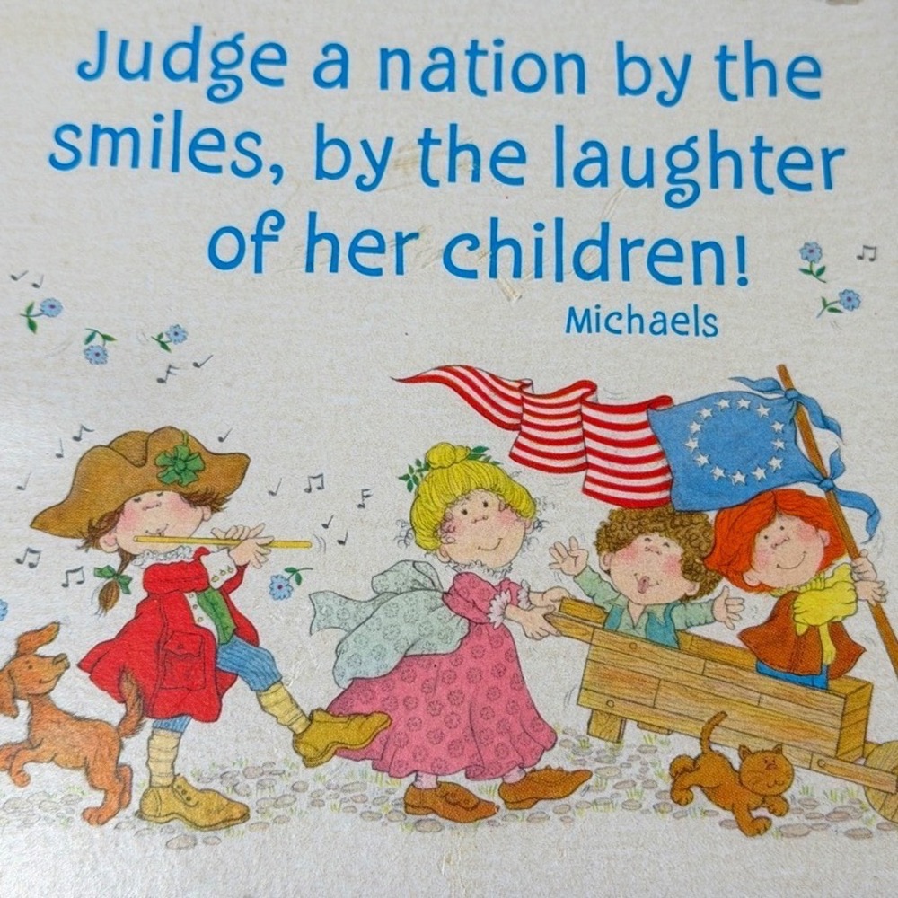 Vintage Wood Wall Plaque Children Quote Americana Decor 6x8 Cottagecore Nursery